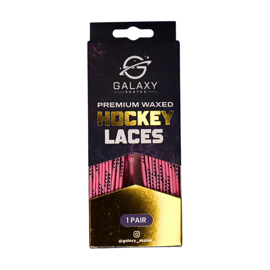 Galaxy Skates Waxed Hockey Laces - Pink