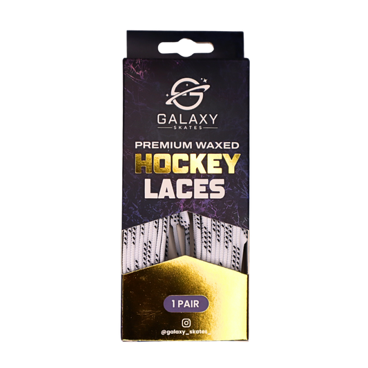 Galaxy Skates Waxed/Non-Waxed Hockey Laces - White