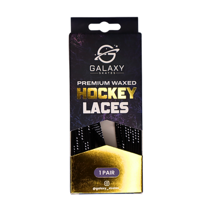 Galaxy Skates Waxed/Non-Waxed Hockey Laces - Black