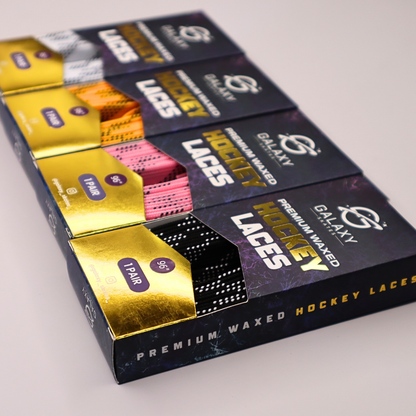 Galaxy Skates Waxed/Non-Waxed Hockey Laces - Black
