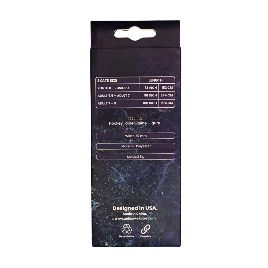 Galaxy Skates Waxed/Non-Waxed Hockey Laces - Black