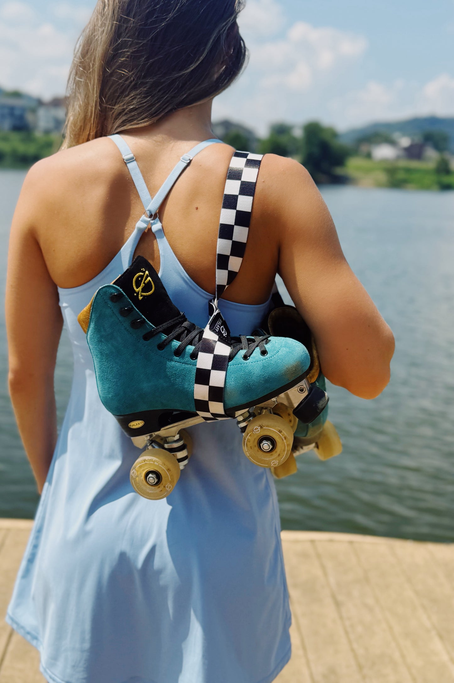 Galaxy Skates Skate Leash - Black & White Checkered