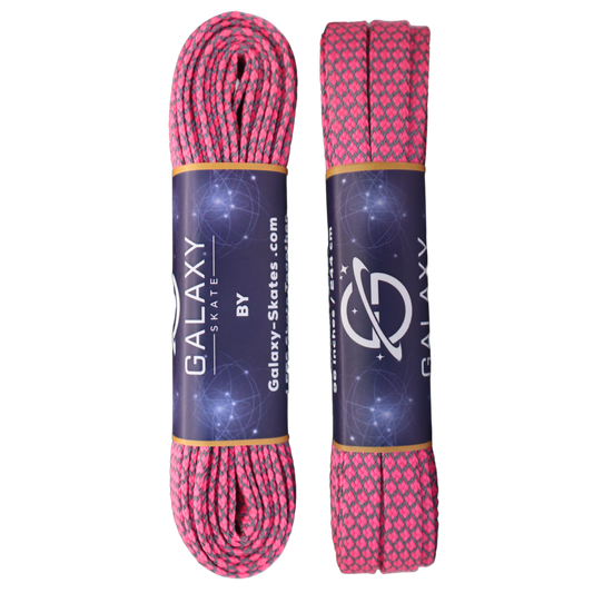 Galaxy Skates Laces - Reflective Neon Pink