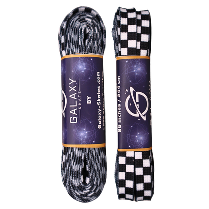 Galaxy Skates Laces - Black & White Checkered