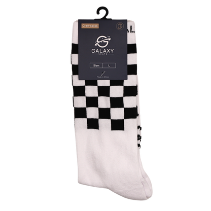 Galaxy Skates Socks - White & Black Checkered