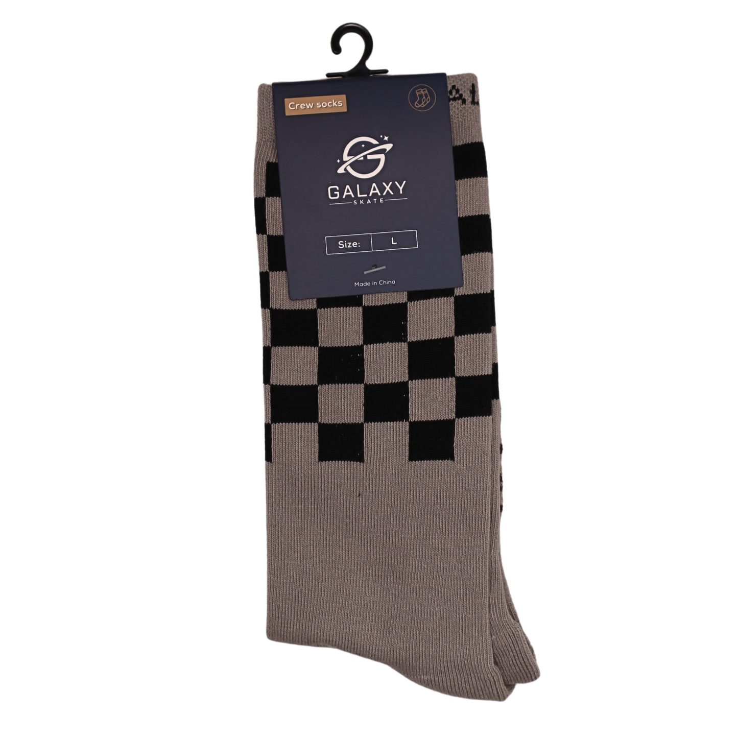 Galaxy Skates Socks - Grey & Black Checkered