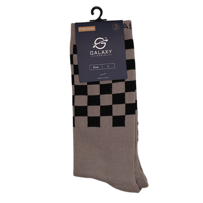 Galaxy Skates Socks - Grey & Black Checkered